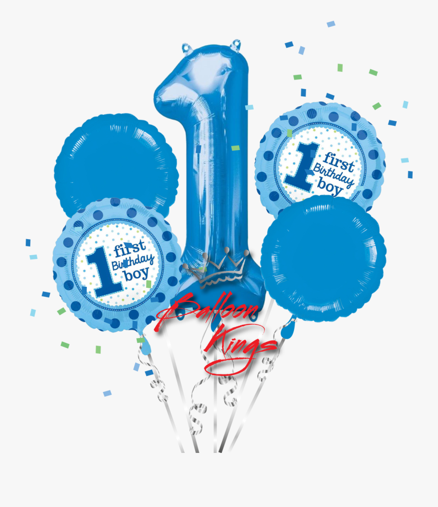 1st Birthday Boy Bouquet Balloon Kings - 1st Birthday Balloons, Transparent Clipart