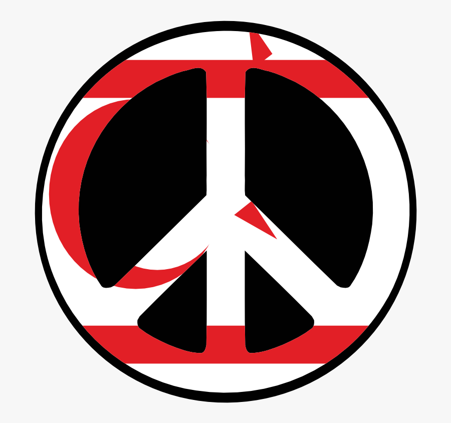 Turkish Republic Of Northern Cyprus Peace Symbol Flag - Peace Symbols, Transparent Clipart