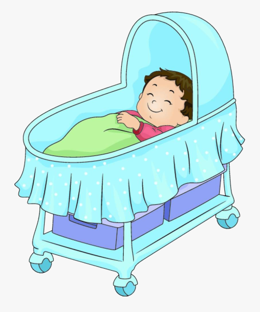 Bed Cartoon Illustration A In Pram - Baby In Bed Cartoon, Transparent Clipart