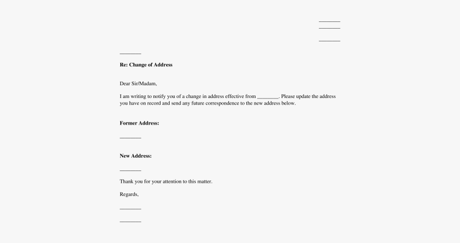 Change Of Address Word - Change Of Address Letter Template Uk, Transparent Clipart