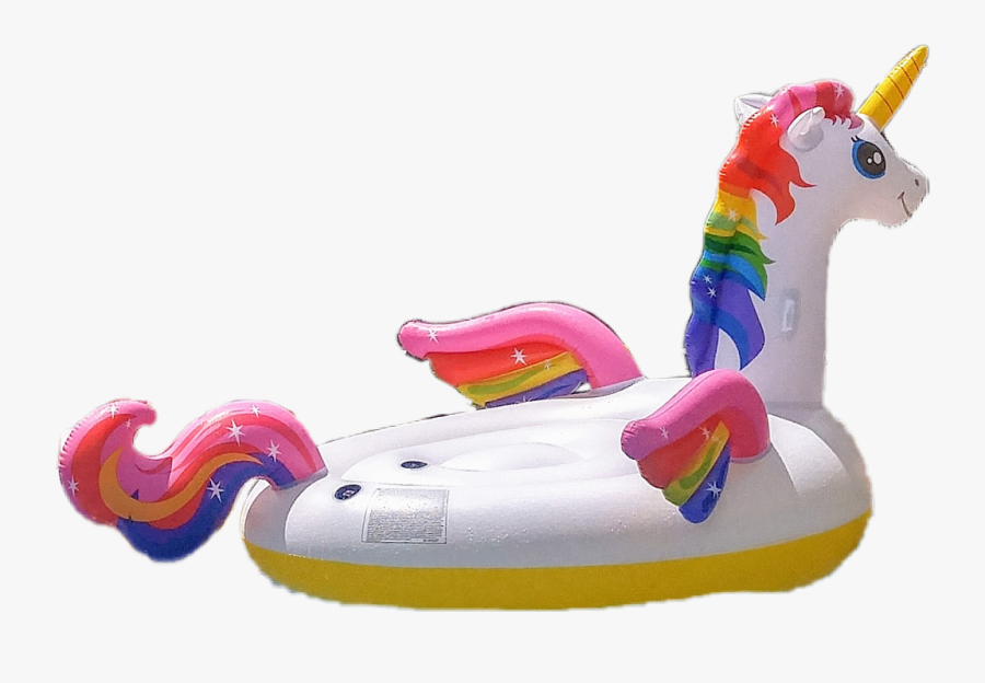#pool #floaty #unicorn #sun #water #summer #white #rainbowhair - Inflatable, Transparent Clipart