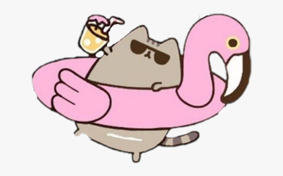 Pusheen Flamingo, Transparent Clipart