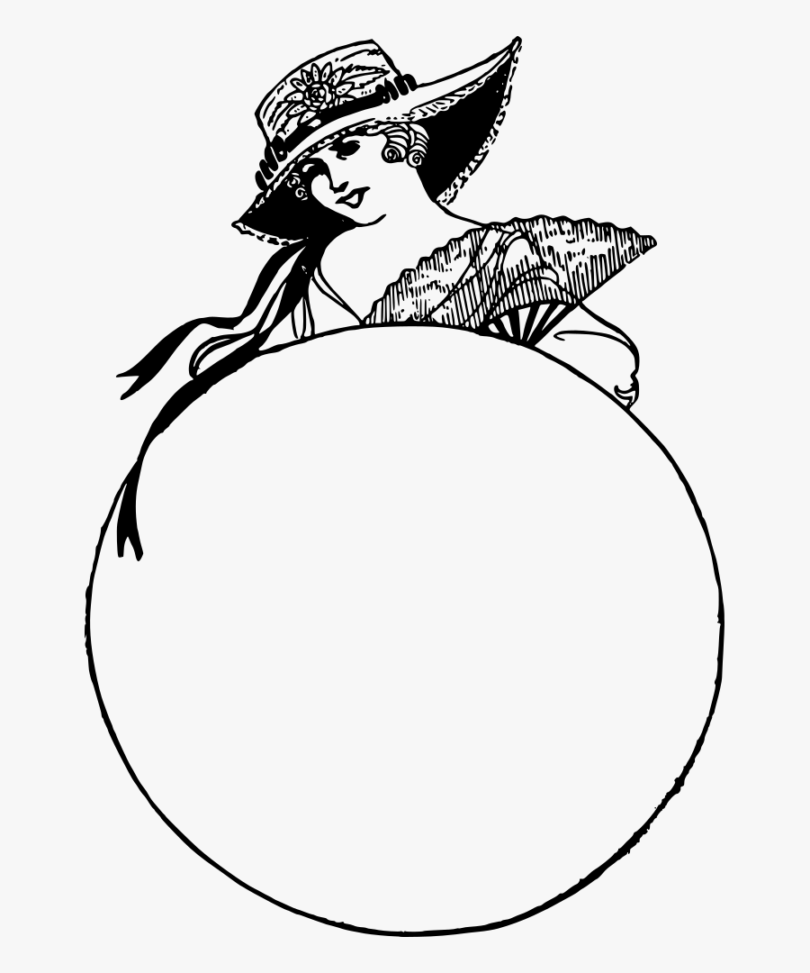 Cute Lady Circle Frame - Circle Icon Png Cute, Transparent Clipart