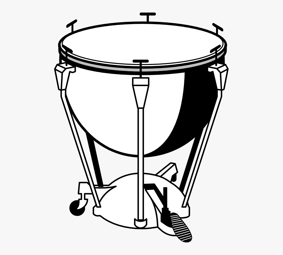 Favor Timpanni Black White Clipartist - Percussion Instruments, Transparent Clipart
