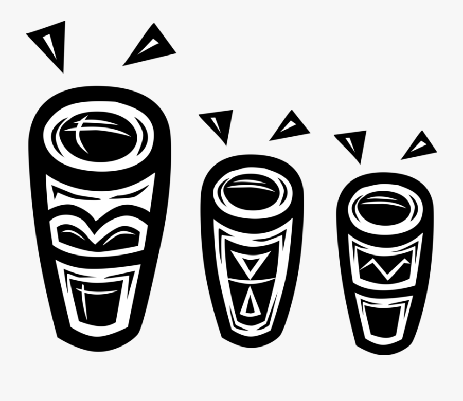 Vector Illustration Of African Conga Bongo Drum Percussion, Transparent Clipart