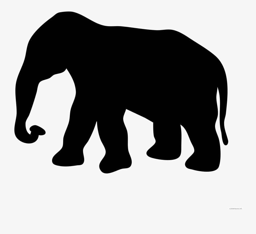 Elephant Silhouette Animal Free Black White Clipart - Elephant Silhouette No Background, Transparent Clipart
