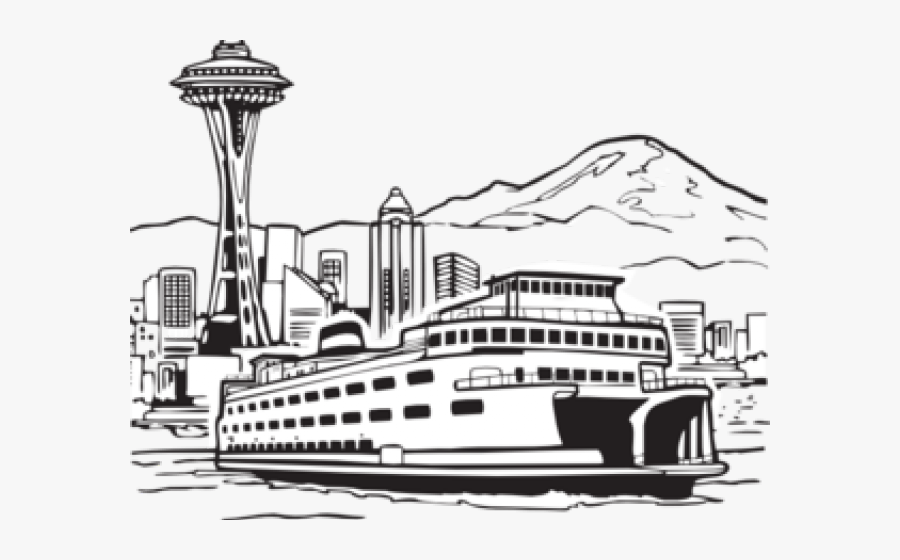 Ferry Boat Coloring Pages, Transparent Clipart