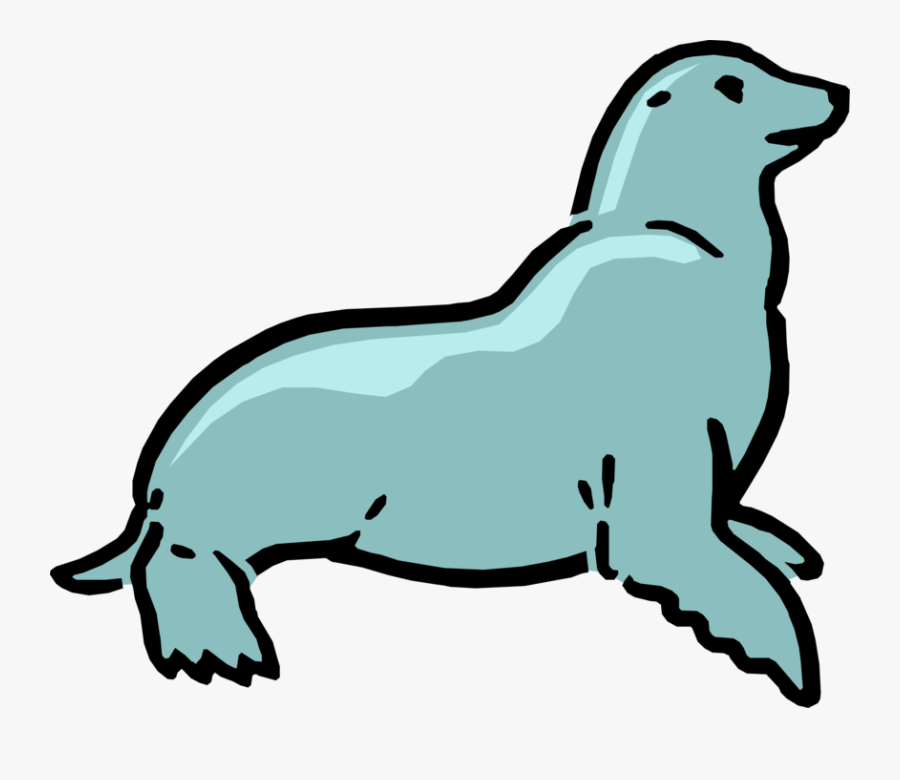 Vector Illustration Of Cartoon Harbor Seal - Cartoon Seal, Transparent Clipart