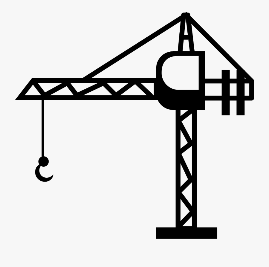 Buildings Clipart Crane - Construction Crane Clipart Black And White, Transparent Clipart