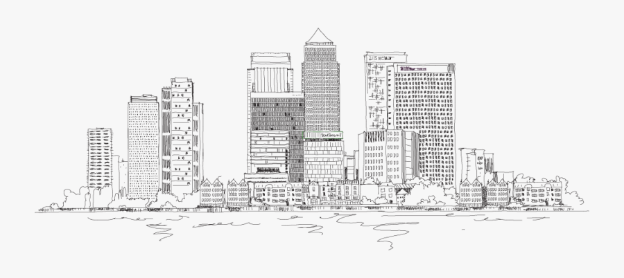 London-construction - Canary Wharf Sketch, Transparent Clipart