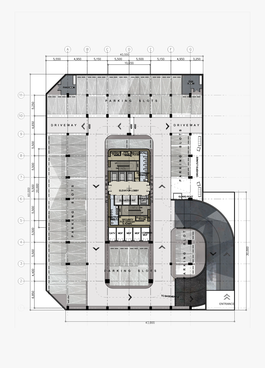 Commercial Building Floor Plans Png - Modern Office Building Floor Plan, Transparent Clipart