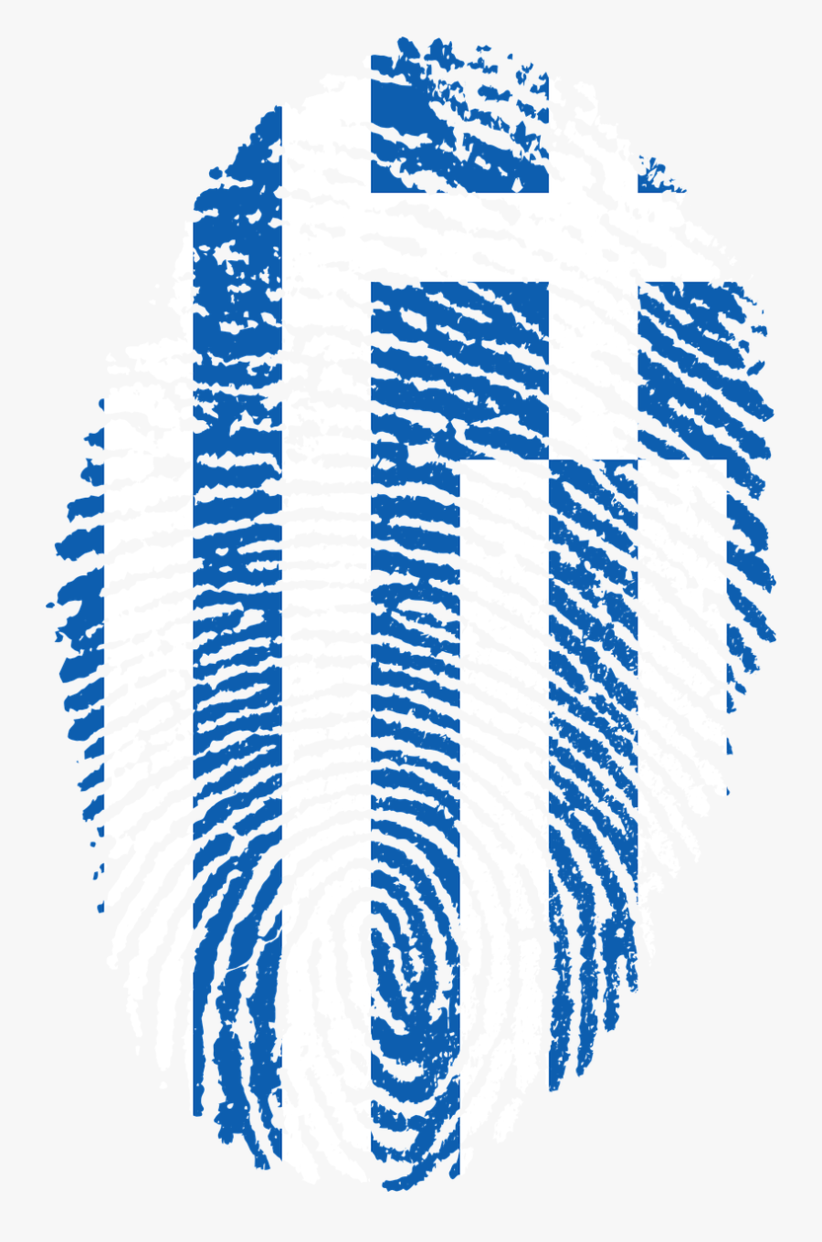 Greece Flag Fingerprint, Transparent Clipart