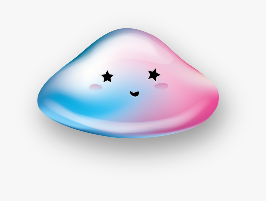 A Pink And Light Blue Blob With Stars As Eyes, Smiling, Transparent Clipart