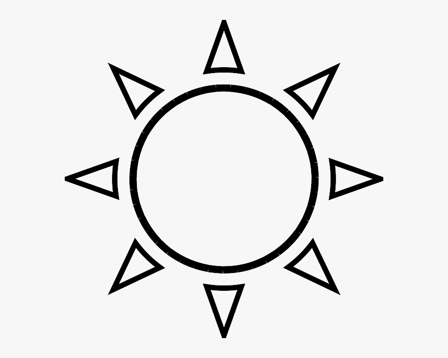 Clear Sky Sun Free Vector Graphic On Pixabay - White And Black Sun, Transparent Clipart