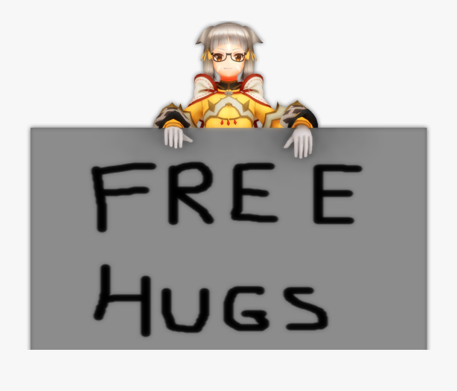 Welsh Cat Girl Giving Free Hugs - Cartoon, Transparent Clipart