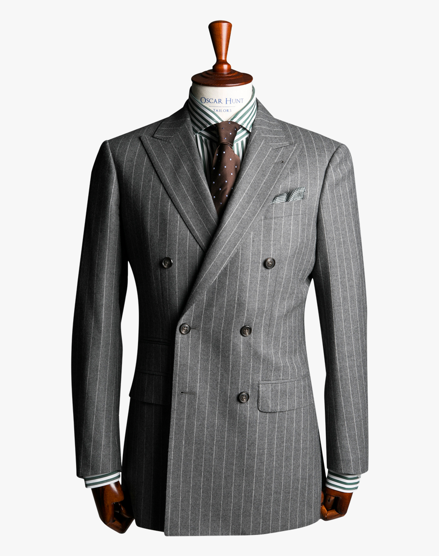 Transparent Pinstripes Png - Grey Pinstripe Double Breasted Suit, Transparent Clipart