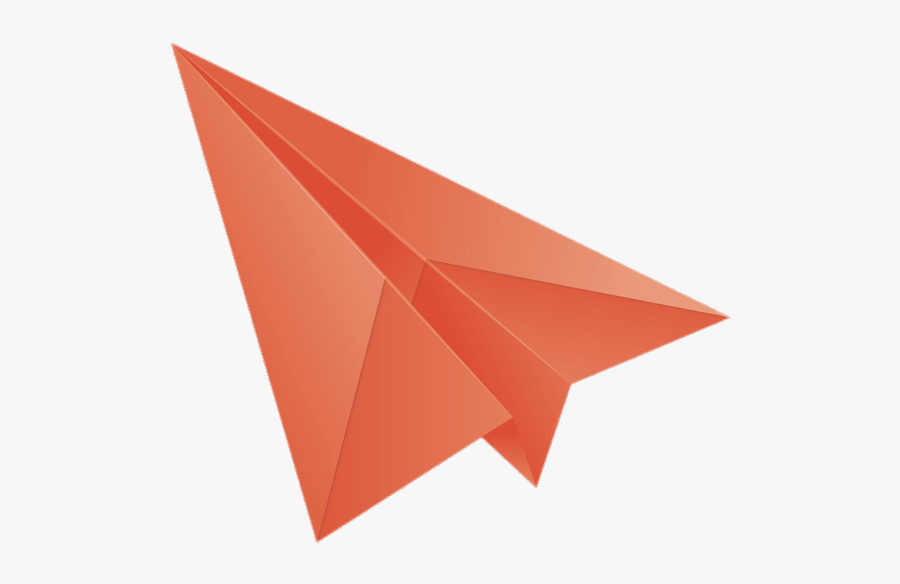 Red Paper Plane Turned Upwards Left - Paper Airplane Origami Simple, Transparent Clipart