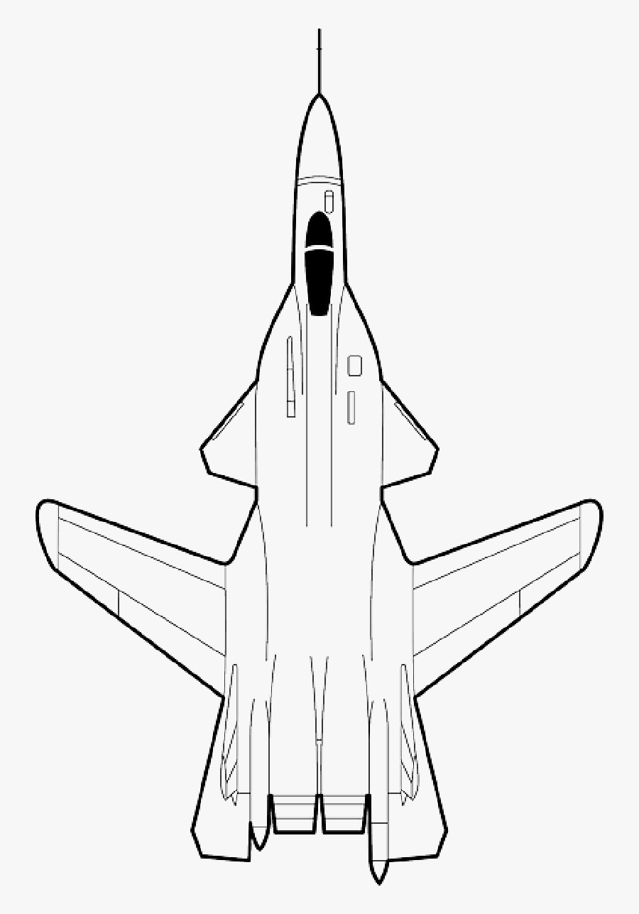 Fighter Plane Sketch - Sketch Of Jet Plane, Transparent Clipart