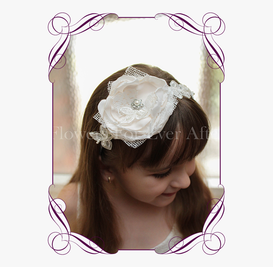 A Sweet Girls Flower And Lace Headband Perfect For - Rustic Cake Small Flower Arrangements, Transparent Clipart