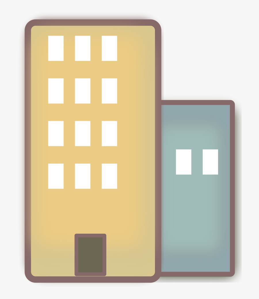 Buildings Free Stock Photo - Gambar Vektor Kartun Bangunan Rumah, Transparent Clipart