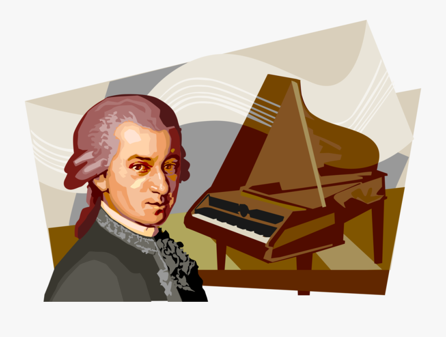 Vector Illustration Of Wolfgang Amadeus Mozart, Influential - Mozart Clipart, Transparent Clipart