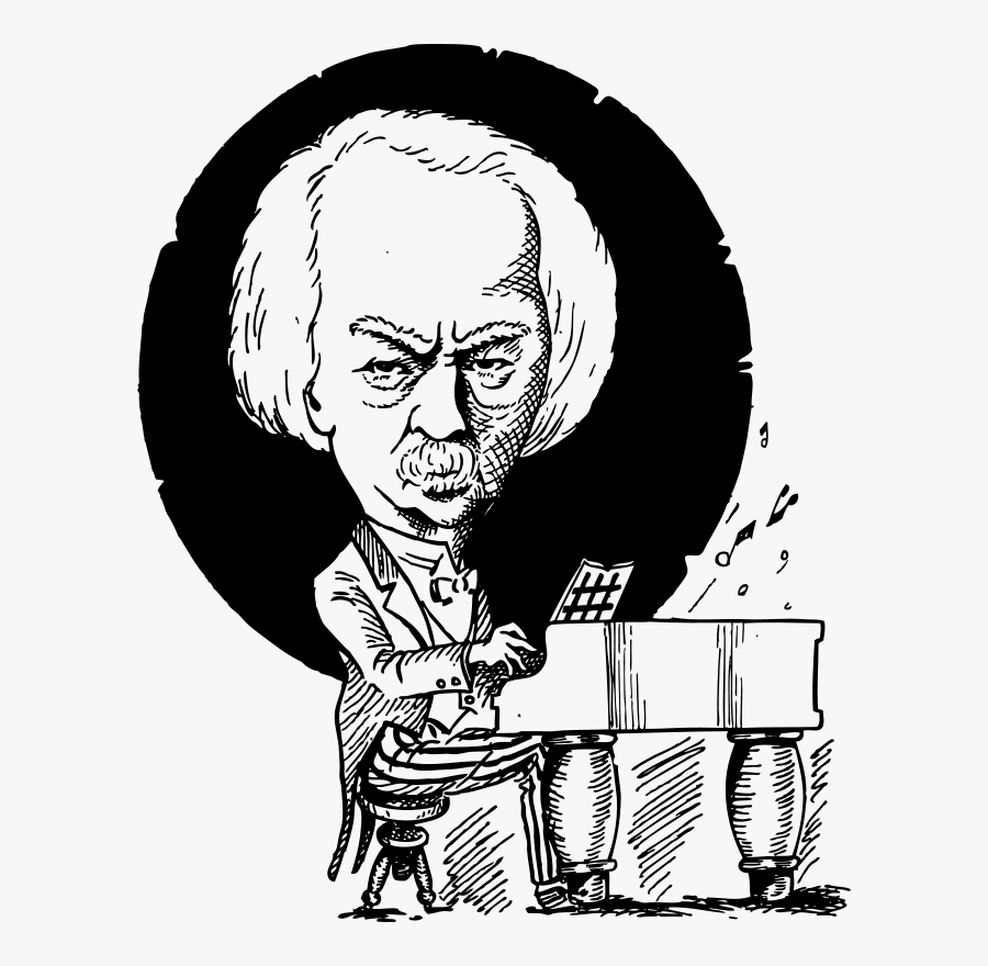 Human Behavior,head,art - Mozart Cartoon Black And White, Transparent Clipart