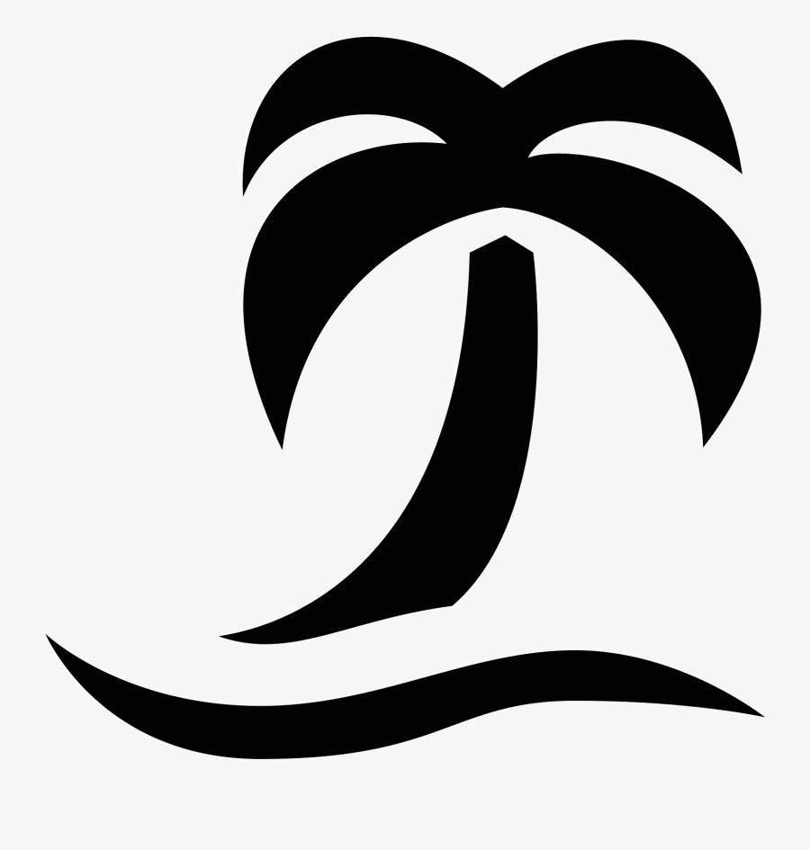 Land Clipart Seashore - Beach Emoji Black And White, Transparent Clipart