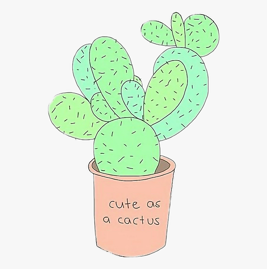 Transparent Cute Cactus Clipart - Fondos De Cactus Tumblr Dibujos, Transparent Clipart