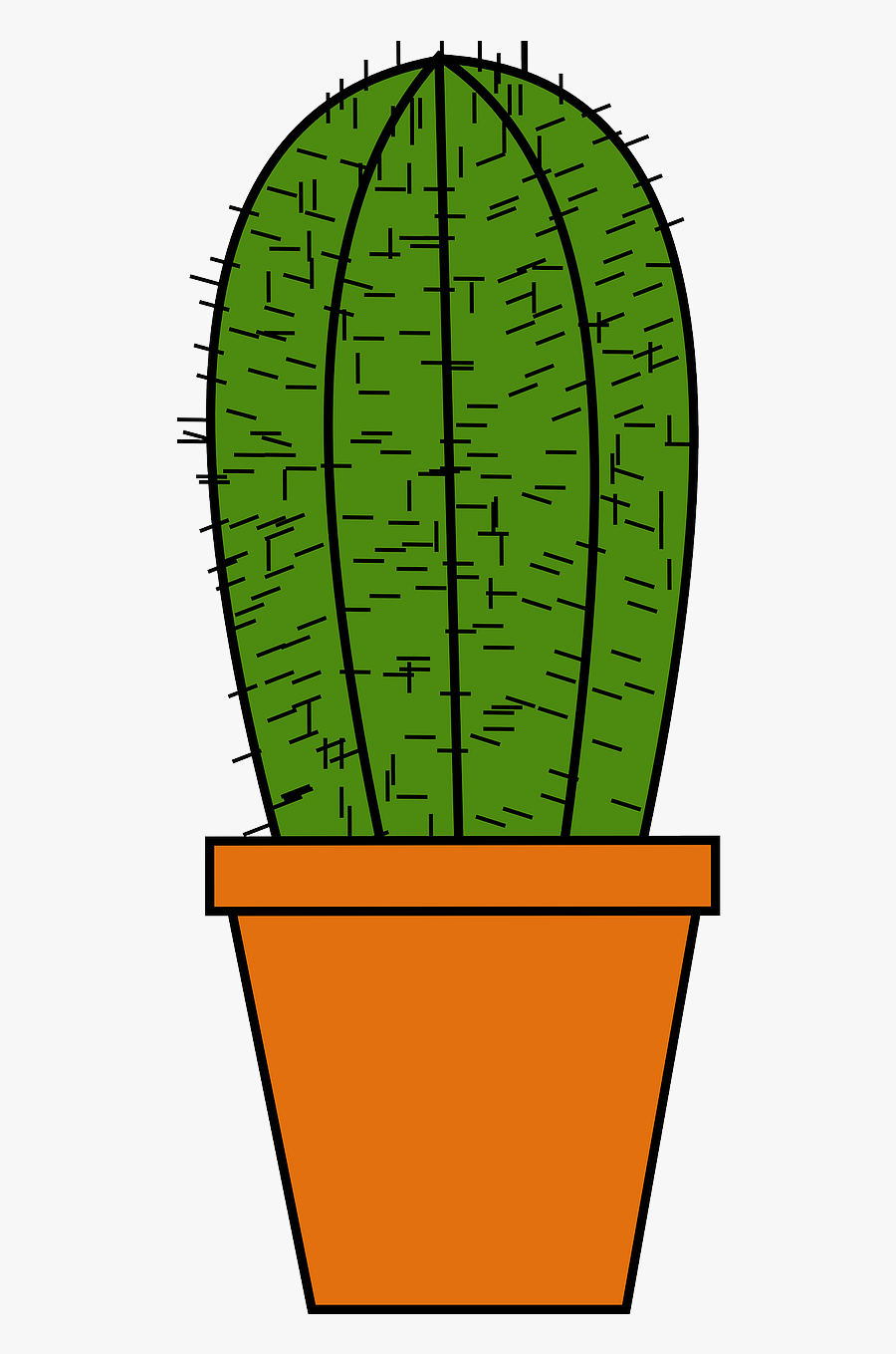 Cactus Clay Pot Green Free Picture - Cactus Pot Cartoon Png, Transparent Clipart
