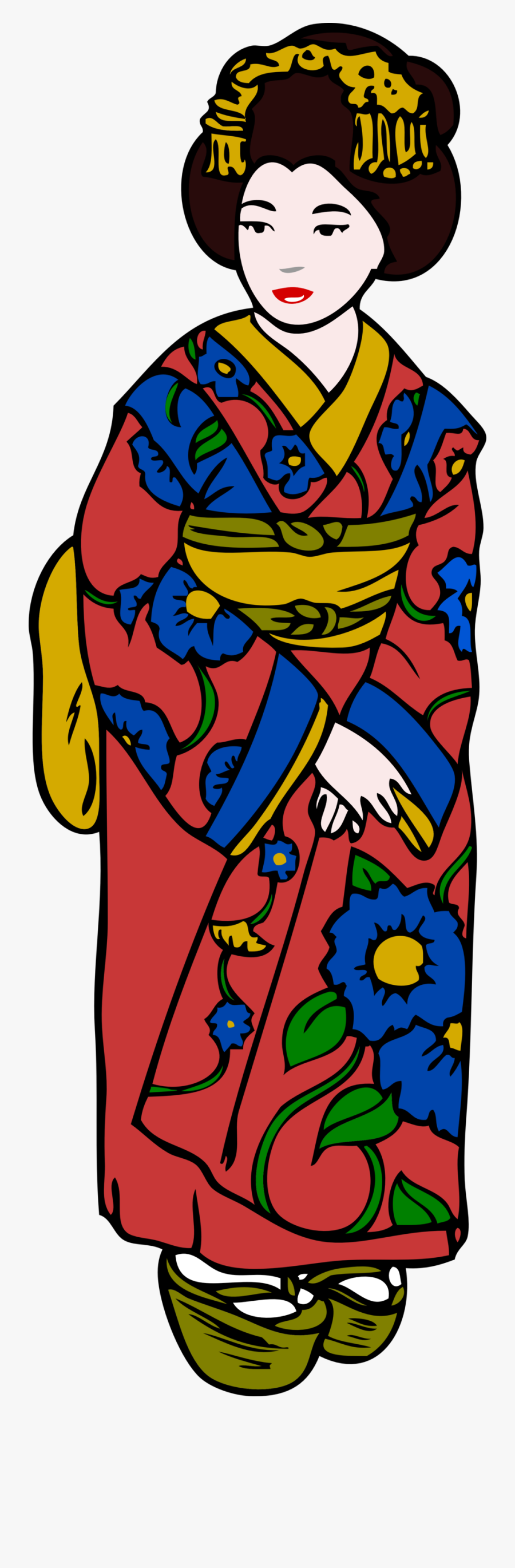 Japanese Geisha Clipart, Transparent Clipart