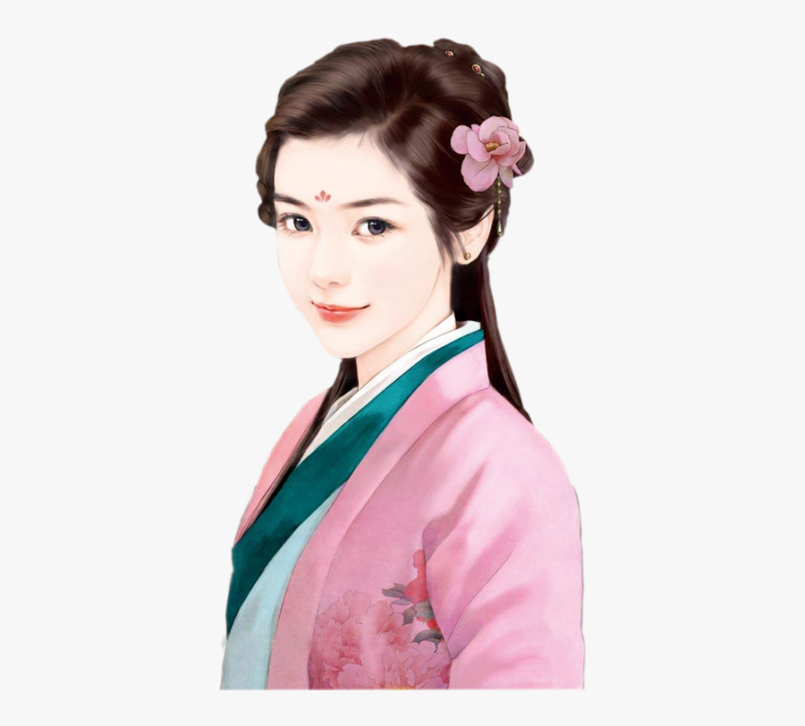 Clip Art Kimono Hairstyles - ภาพ วาด สาว จีน, Transparent Clipart