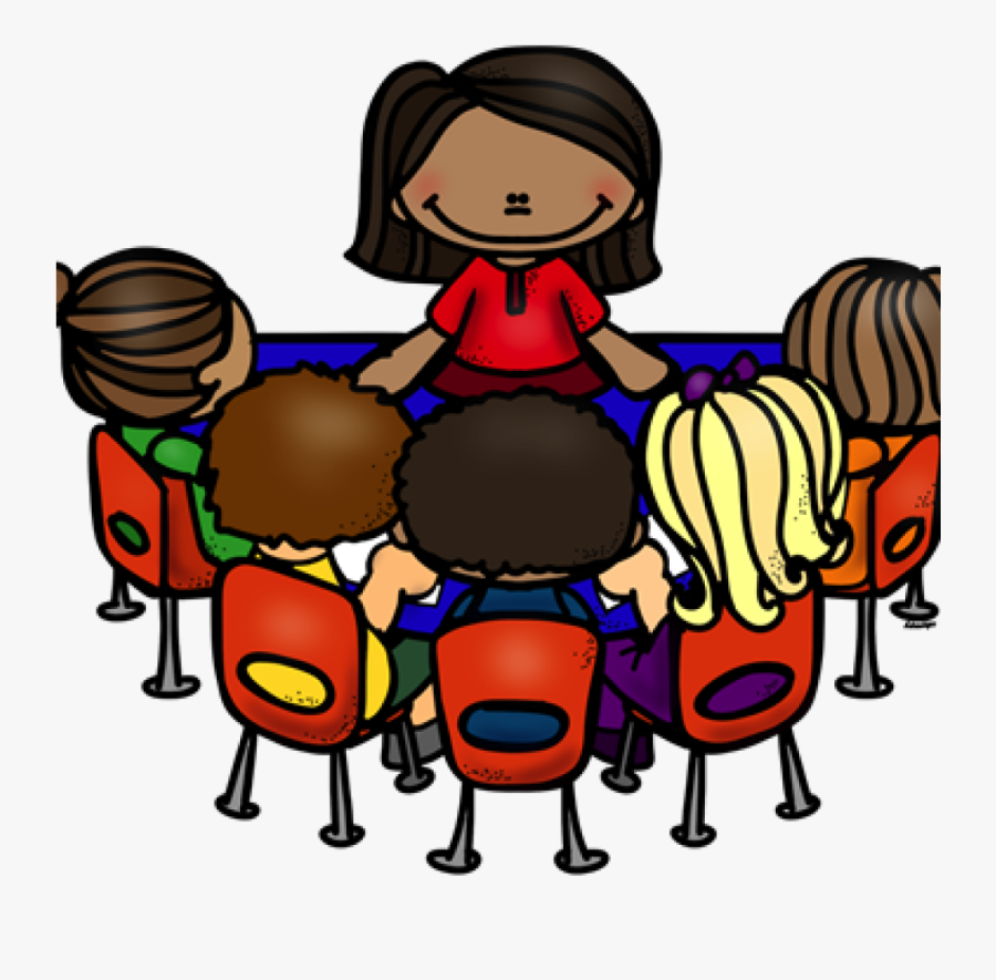 Reading Vector Sitting - Teacher Working With Students Clipart, Transparent Clipart