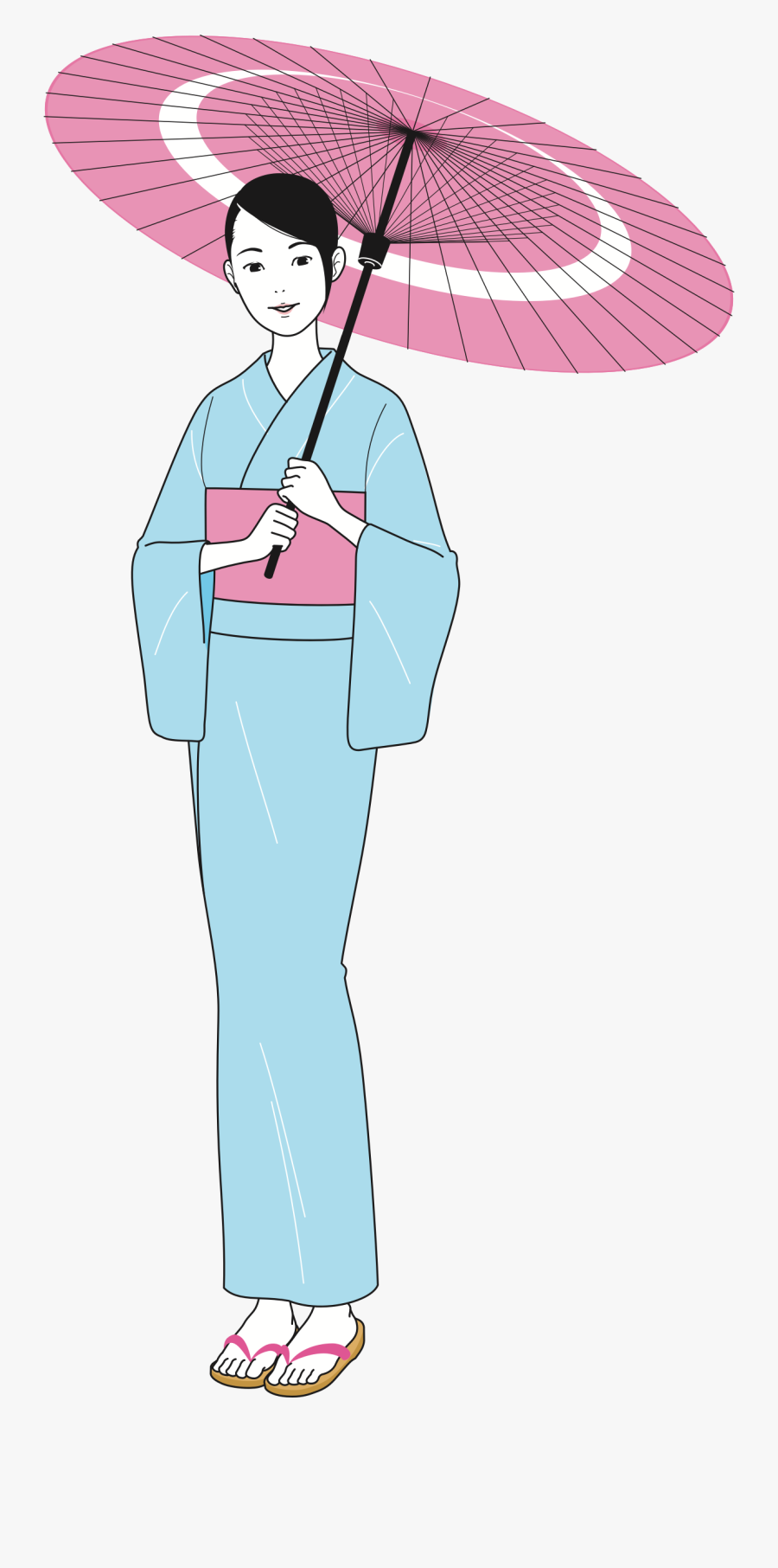 Summer Kimono - Lady In Kimono Clipart, Transparent Clipart