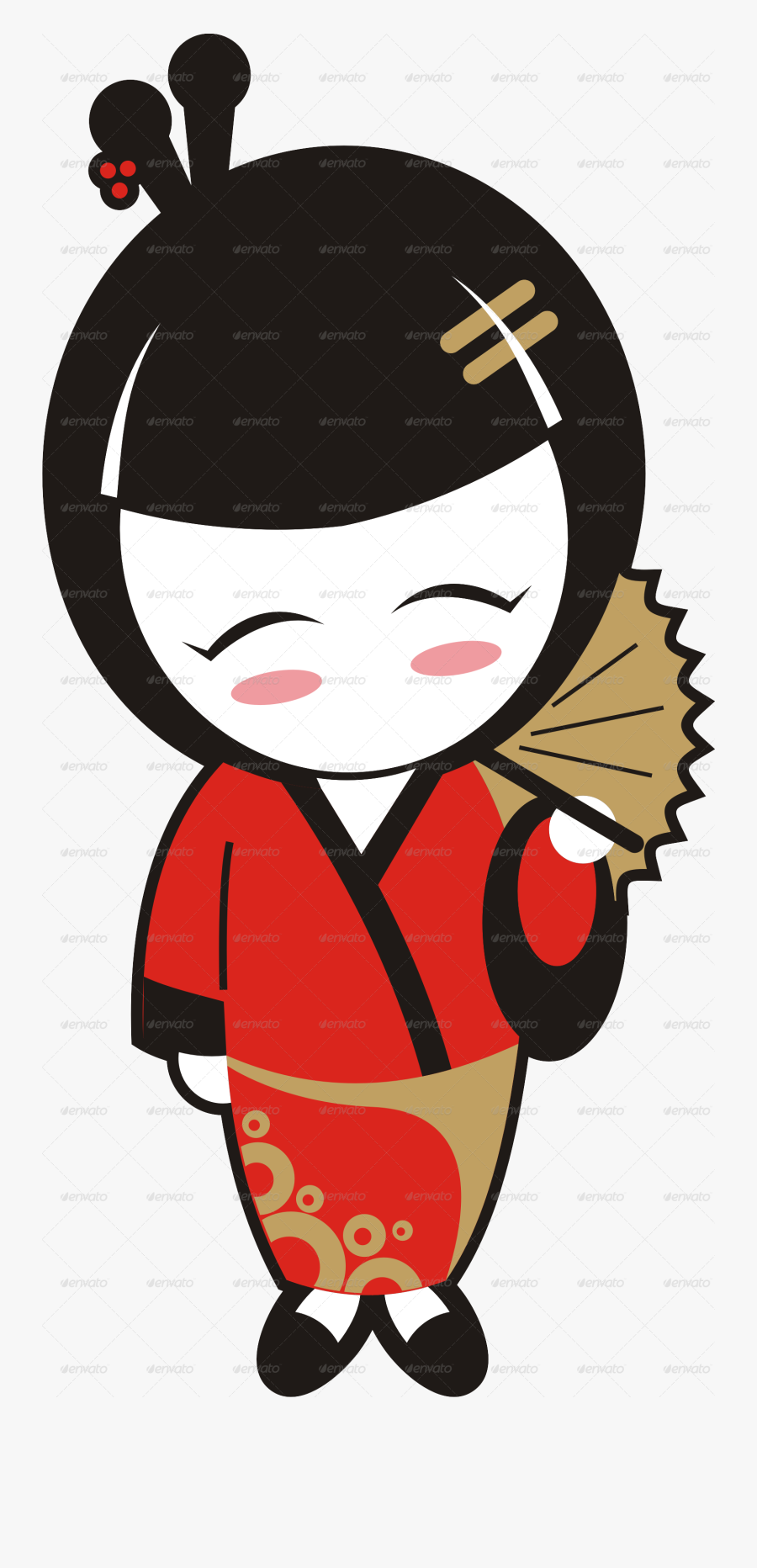 Kimono Girl Clip Art Transparent Background, Transparent Clipart