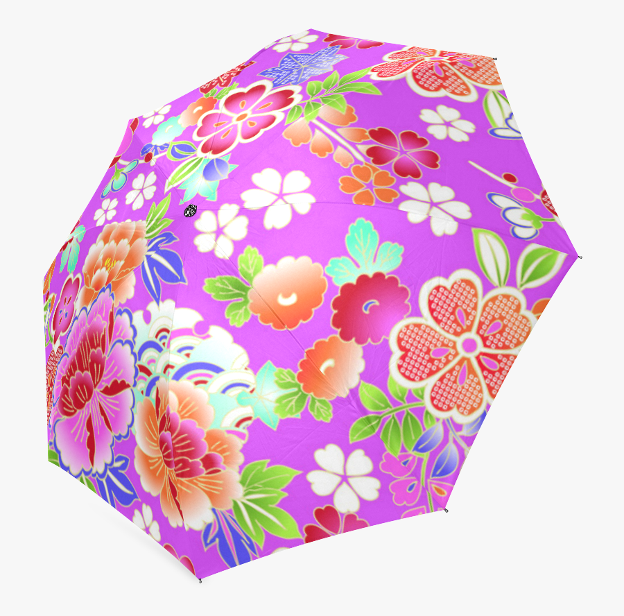 Japanese Umbrella Png -japanese Floral Kimono Pattern - Umbrella, Transparent Clipart