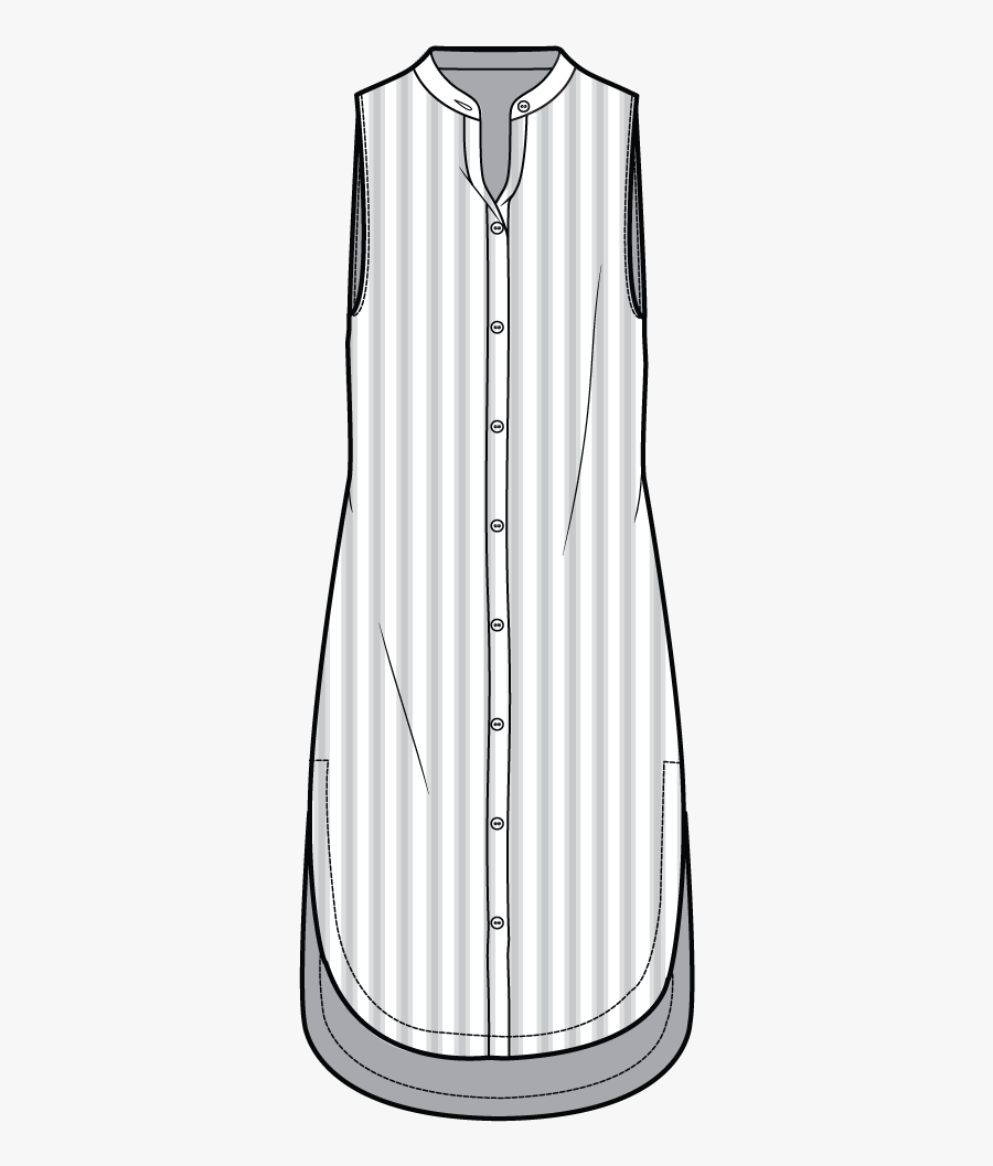 Free Stock Runway Roadmap S Monastic - Flat Sketch Of Shirt Dress, Transparent Clipart