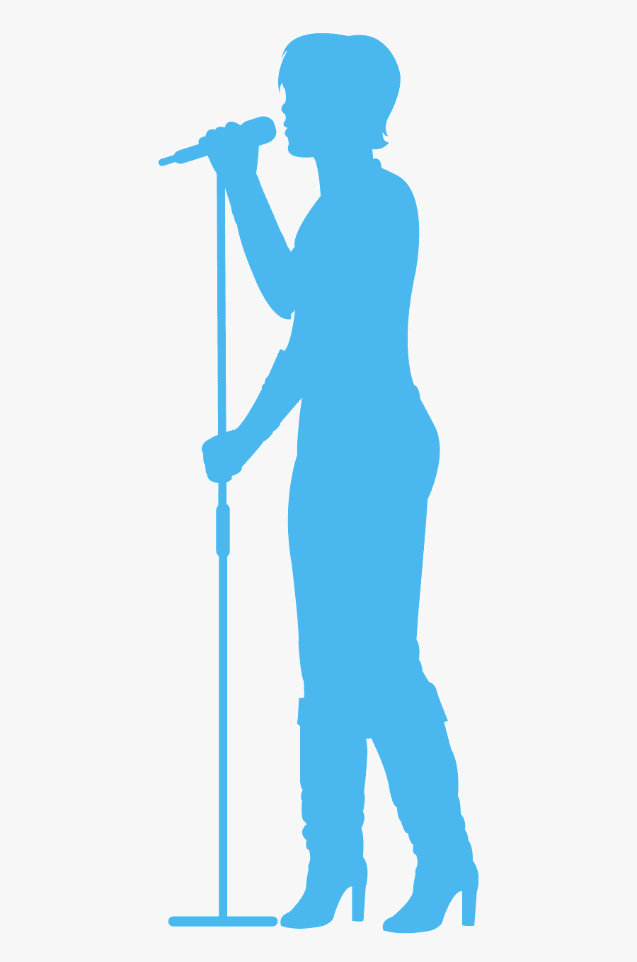 Silhouette With Microphone, Transparent Clipart