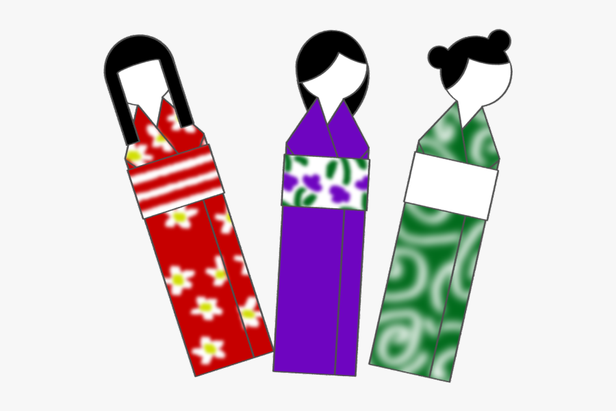 Japanese Bookmarks And - Japanese Kimono Doll Bookmark, Transparent Clipart
