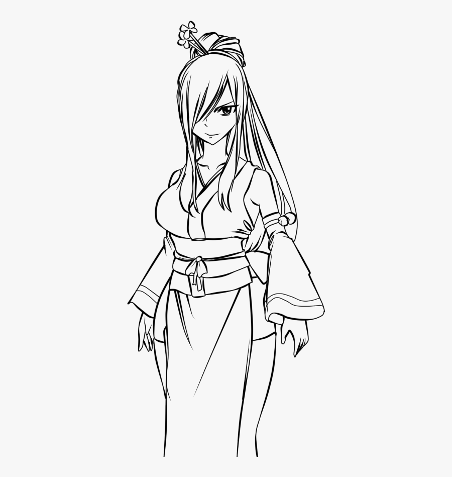 Fairy Tail Erza Drawing, Transparent Clipart