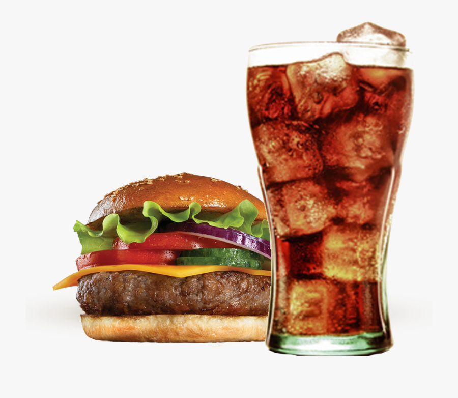 Hamburger Coke Fries French Burger Diet Coca-cola Clipart - Hamburger And Coca Cola, Transparent Clipart