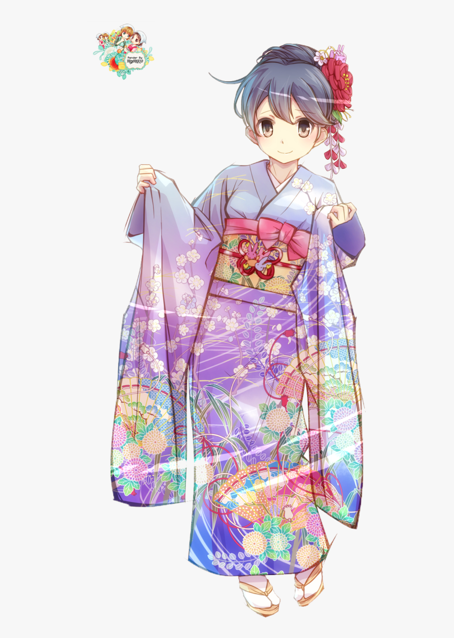 Transparent Kimono Png - Anime Girl Yukata Anime, Transparent Clipart