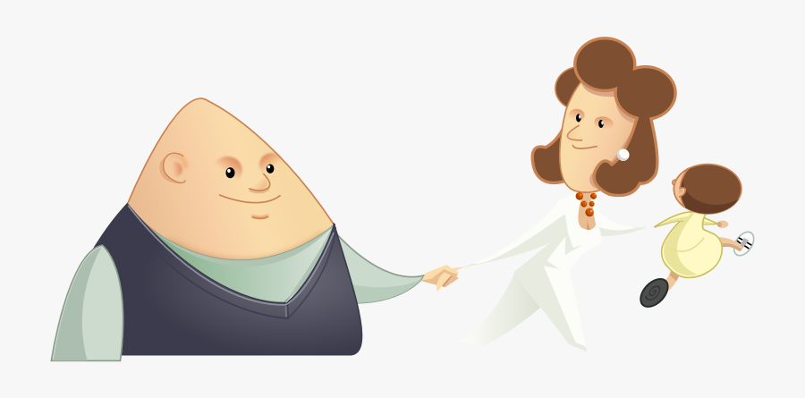 Clipart - Running Family - Cartoon, Transparent Clipart