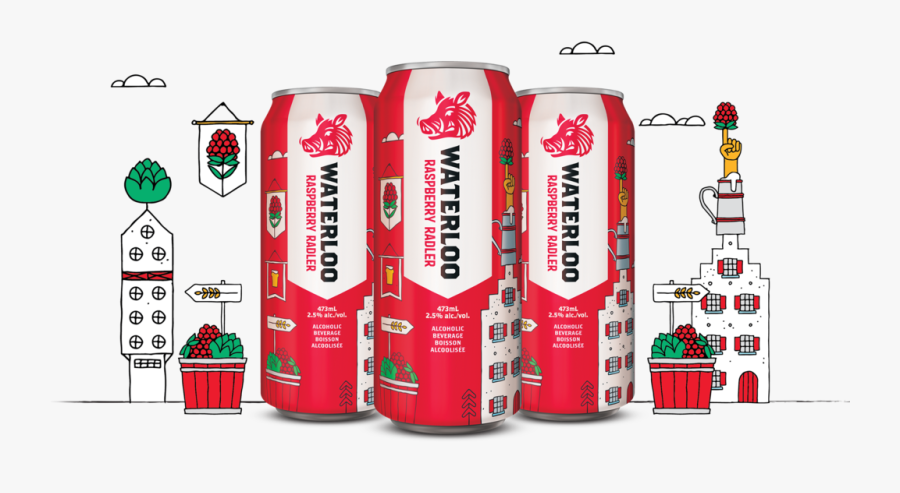 Waterloo Raspberry Radler, Transparent Clipart