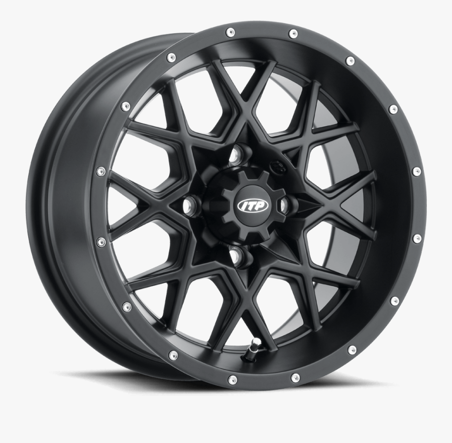 Hurricane Wheel 4 Lug Matte Black 14x7-1000 - 15 Itp Hurricane Wheels, Transparent Clipart