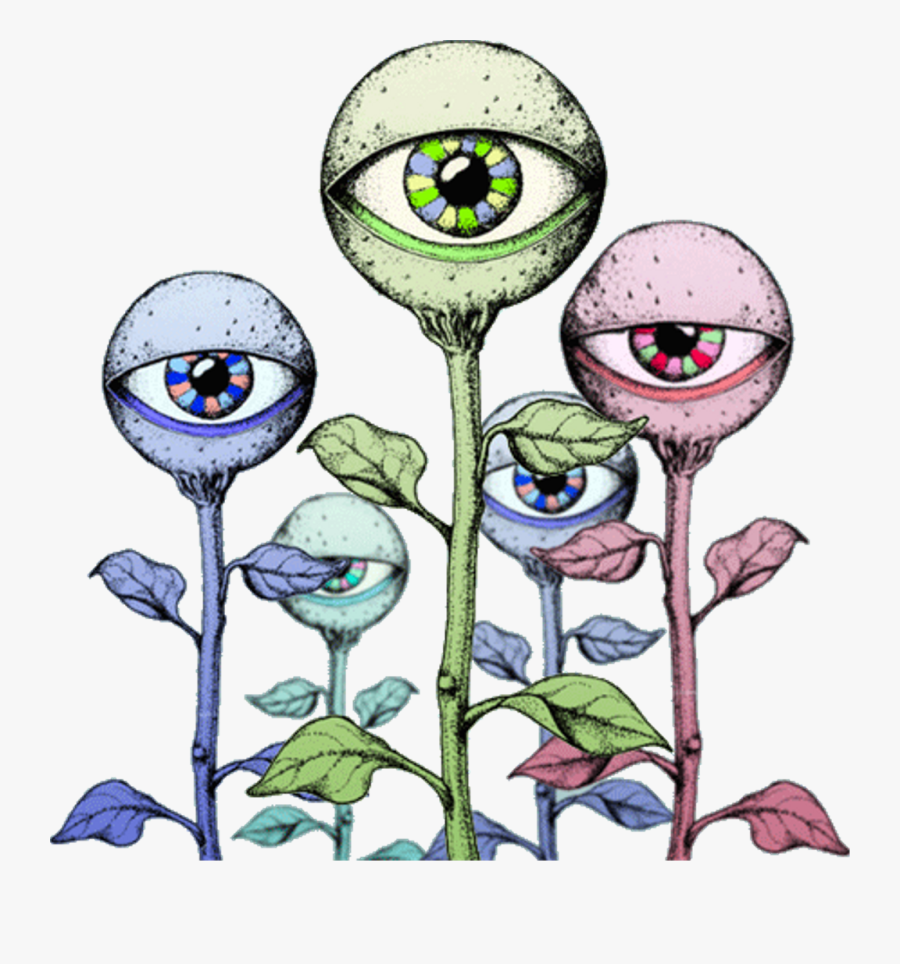 #alien #eyes #trippy #hologram #hippy #flower #plant - Trippy Eye Drawings, Transparent Clipart