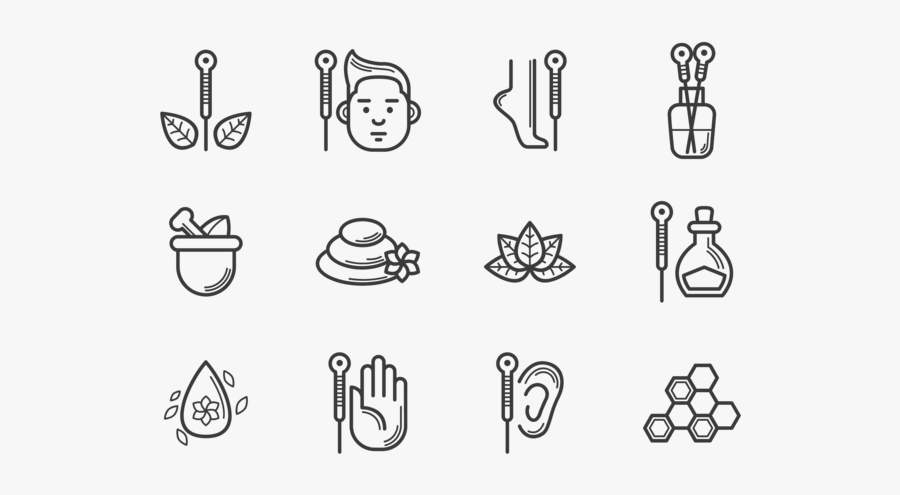 Vecteur D"icônes D"acupuncture - Line Art, Transparent Clipart