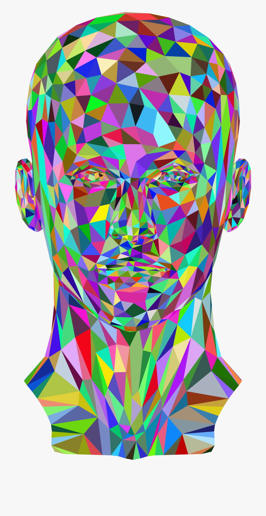 Prismatic Low Poly Female Head Clip Arts - Illustration, Transparent Clipart