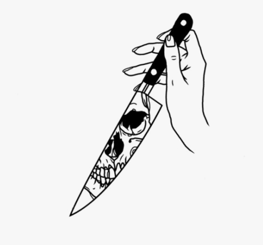 Drawing Scary Grunge Transparent Png Clipart Free Download - Aesthetic Knife Drawing, Transparent Clipart