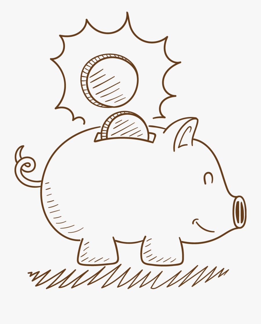 Bank Drawing Piggy - Piggy Bank Pics Drawing Png, Transparent Clipart