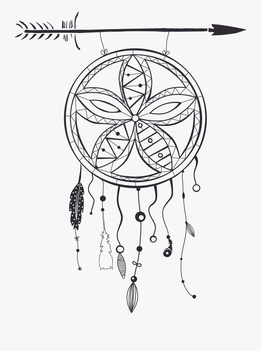 Royalty Free Dreamcatcher Baptism Transprent Png - Dibujo Atrapasueños, Transparent Clipart